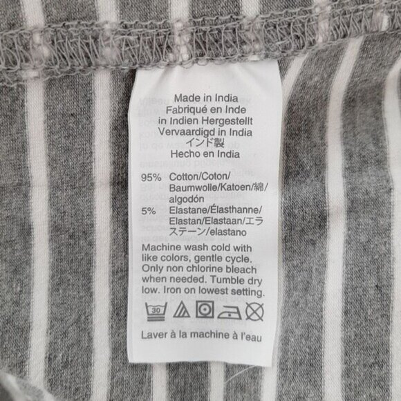 J. CREW | Button Down Long Sleeve Pajama Top Grey & White Stripe Sleepwear Sz M - Picture 11 of 12